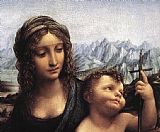 Leonardo Da Vinci Wall Art - Madonna with the Yarnwinder detail